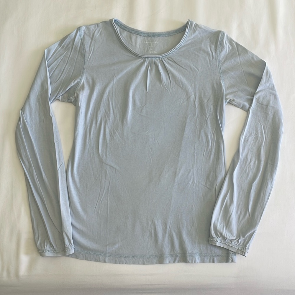 Land’s End Long Sleeve Top Baby Blue Junior’s L (14)